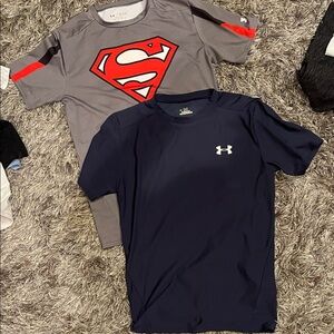 2 EUC Under Armour Mens Short Sleeve Athletic shirts, XL